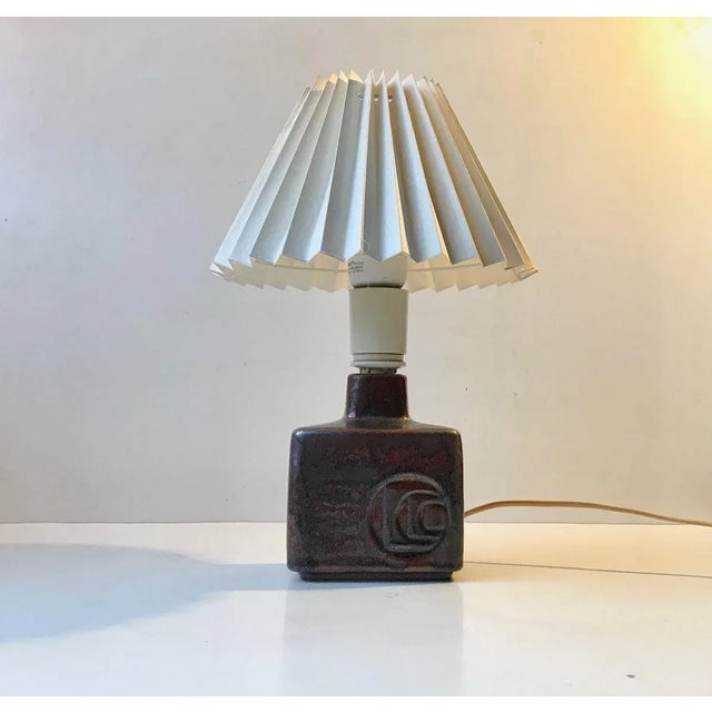 Modernist Scandinavian Stoneware Table Lamp from Desiree, 1970s For Sale - Image 9 of 9