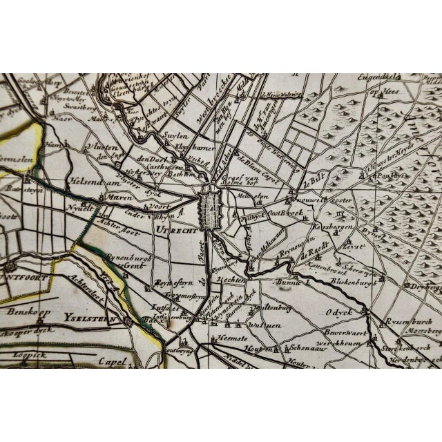 17th Century Utrecht, Netherlands: A Large 17th Century Hand-Colored Map by Sanson & Jaillot, 1692 For Sale - Image 5 of 10