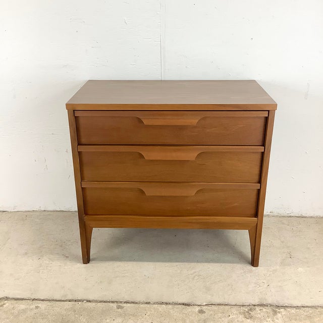 Wood Mid 20th Century Walnut 3-Drawer Chest For Sale - Image 7 of 12