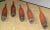 Set of 5 Mid-Century Modern Italian Burnt Orange Color Scavo Glass Wheat Vases Bottles For Sale - Image 10 of 12
