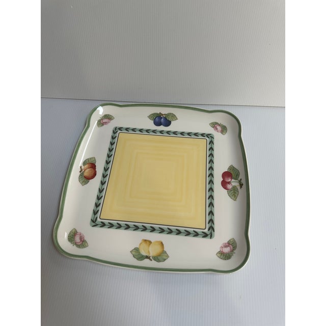 1950s Villeroy & Boch Serving 11.7"x 11.7" Platter "French Garden" Pattern Made in Germany For Sale - Image 10 of 11