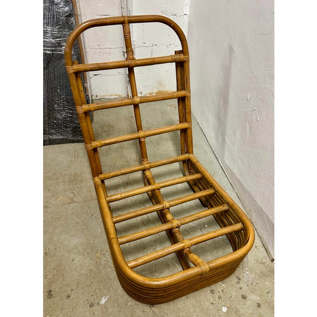 Wood Mid 20th Century Eight-Strand Armless Bamboo Chairs in the Style of Paul Frankl- A Pair For Sale - Image 7 of 8