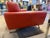 Roche Bobois Roche Bobois Red-Orange Loveseat For Sale - Image 4 of 5