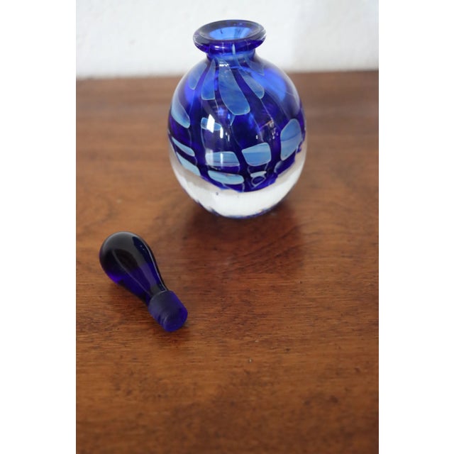 Glass Cobalt Art Glass Decanter For Sale - Image 7 of 8