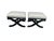1990s Vintage Ethan Allen X Bench Ottomans Set of 2 Black and White Palm Beach Style For Sale - Image 11 of 12