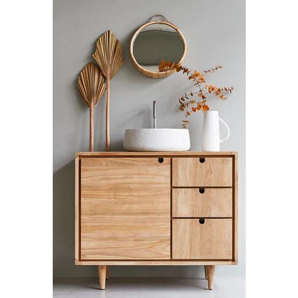 Tikamoon Jonak Solid Teak Vanity Unit Chairish