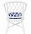 Mid 20th Century Vintage Lacquered Diamond Rattan Arm Chairs in Thibaut Goa Fabric For Sale - Image 5 of 9