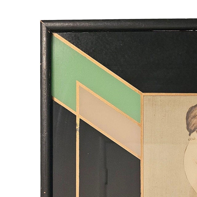 1920s 1920s Art Deco Flapper Fashion Illustration "Tanz" Prints Frames by Vala Moro, Pair For Sale - Image 5 of 10