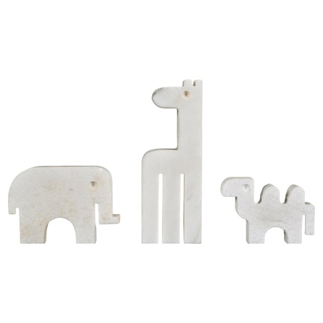 Italian Carrara Marble Animals Sculpture from Fratelli Mannelli, Italy, 1970s, Set of 3 For Sale - Image 6 of 18