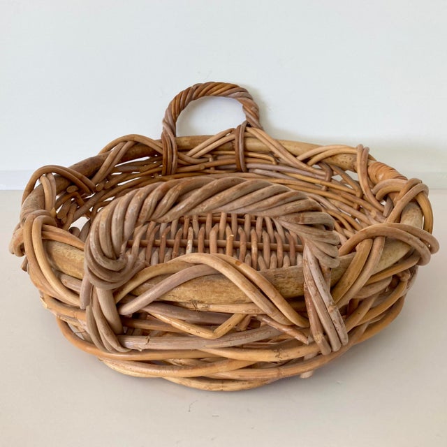 Wicker Oval Breakfast Tray For Sale - Image 4 of 9