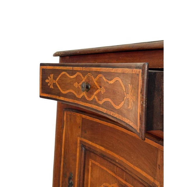 19th Century Walnut Kneeler with Inlaid Drawer snd Door For Sale - Image 4 of 6