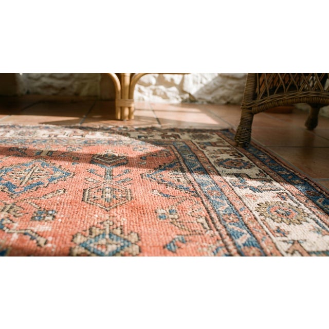 Early 20th Century 1900s Ivory Geometric Tribal Antique Hand Knotted Afshar Persian Rug 4'6" X 6'2" Wool Carpet For Sale - Image 5 of 7