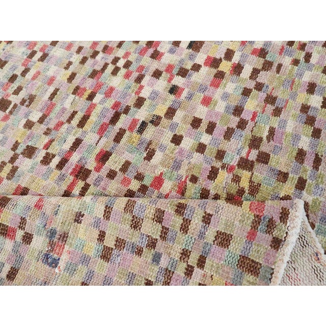 Galerie Shabab Collection Checkered Vintage Turkish Anatolian Accent Rug For Sale - Image 9 of 10