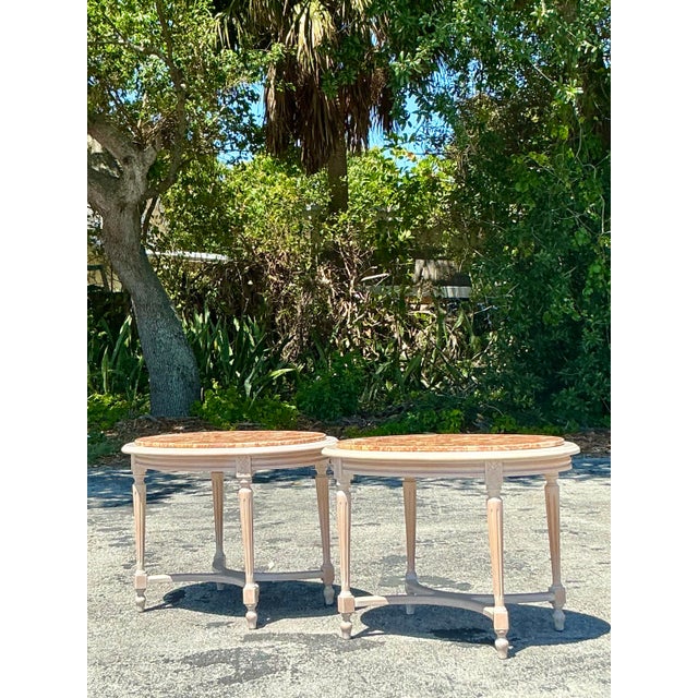 Vintage Boho Inset Stone Side Tables - A Pair For Sale - Image 10 of 10