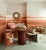 Contemporary Harlequin Manzara Wallpaper in Brazilian Rosewood/Bleached Coral - a Sample For Sale - Image 3 of 3