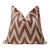 The Rust & Cream Chevron Ikat Silk Velvet Pillow - 20" X 20" For Sale
