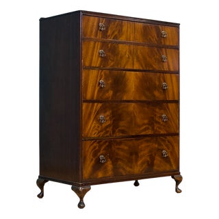Art Deco Walnut and Walnut Veneer Chest of Drawers from Beithcraft, 1950s For Sale