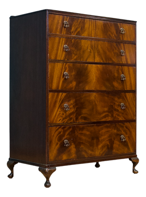 Art Deco Walnut and Walnut Veneer Chest of Drawers from Beithcraft, 1950s