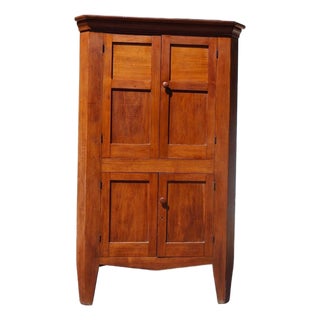19th Century American Country Corner Cupboard in Cherry, Circa 1835 For Sale