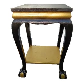 1870 Ball & Clawfoot Chippendale Black & Gilt Lacquer Occasional Table For Sale