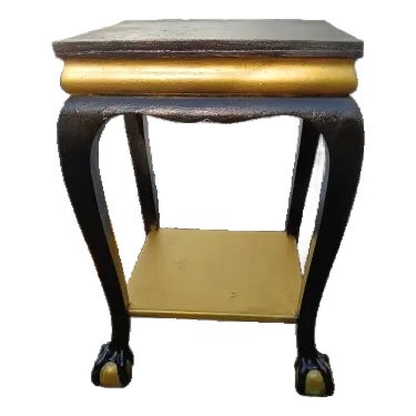 1870 Ball & Clawfoot Chippendale Black & Gilt Lacquer Occasional Table For Sale