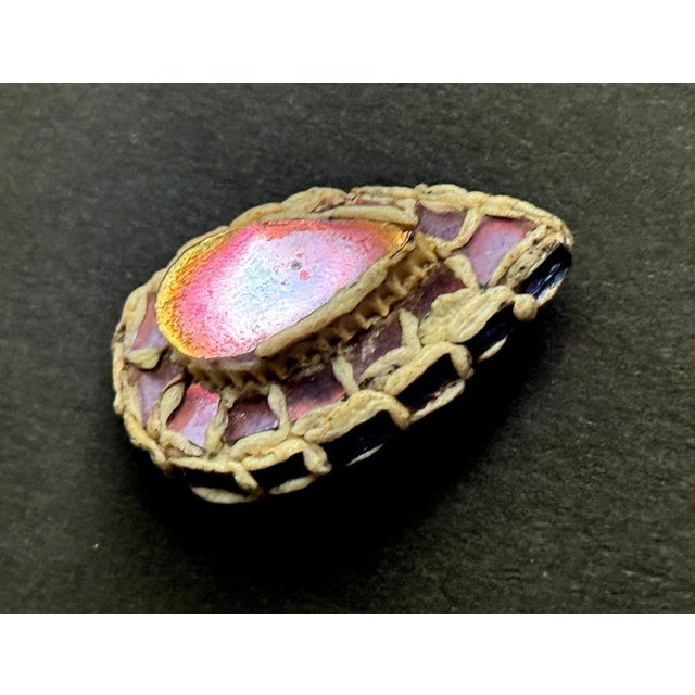French Talosel Brooch with Glass Inlay by Line Vautrin Branded For Sale In Atlanta - Image 6 of 12