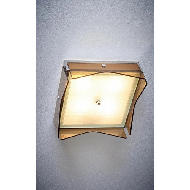 Flush Mount in Brown Glass, Italy, 1960s For Sale - Image 3 of 8