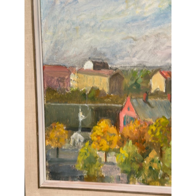 Hedvig Tegnér, Cityscape in Autumn Colors, 1950s, Oil on Canvas, Framed For Sale - Image 8 of 18