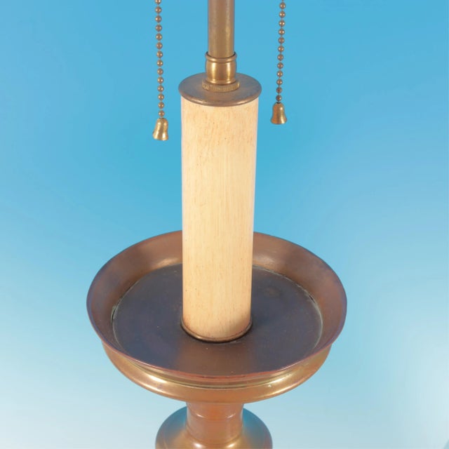 Tall Antique 19th Century Continental Bronze Altar Candlestick Mounted as a Table Lamp For Sale - Image 4 of 9