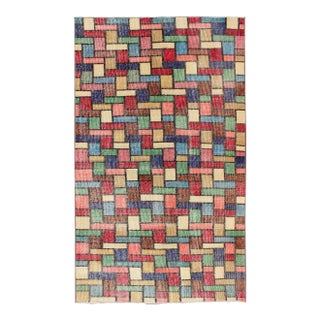 Vintage Rug With a Modern Design With Multi Colors in Square and Rectangular For Sale