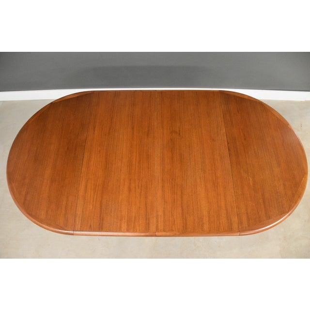 1960s 1960s Refinished Round to Oval Danish Modern Teak Dining Table For Sale - Image 5 of 11
