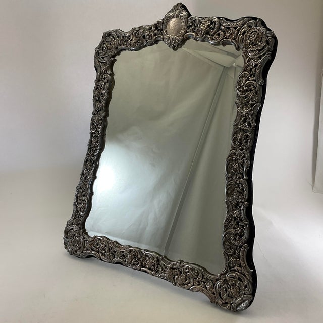 Victorian After a XIX - C. Rare Gem Silver Victorian Mirror , One of a Kind. For Sale - Image 3 of 18