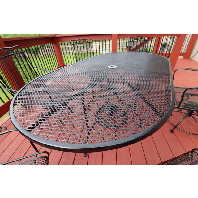 Meadow Craft "Dogwood" Iron Family Patio Set For Sale - Image 6 of 12