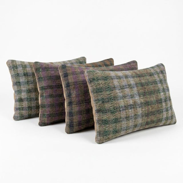 Mid-Century Modern Turkish Lumbar Kilim Pillow Cover 16'' X 24'' - Set of Four For Sale - Image 3 of 4