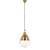 Amber Lewis for Visual Comfort Signature Bernard 14" Pendant in Hand-Rubbed Antique Brass with White Glass For Sale