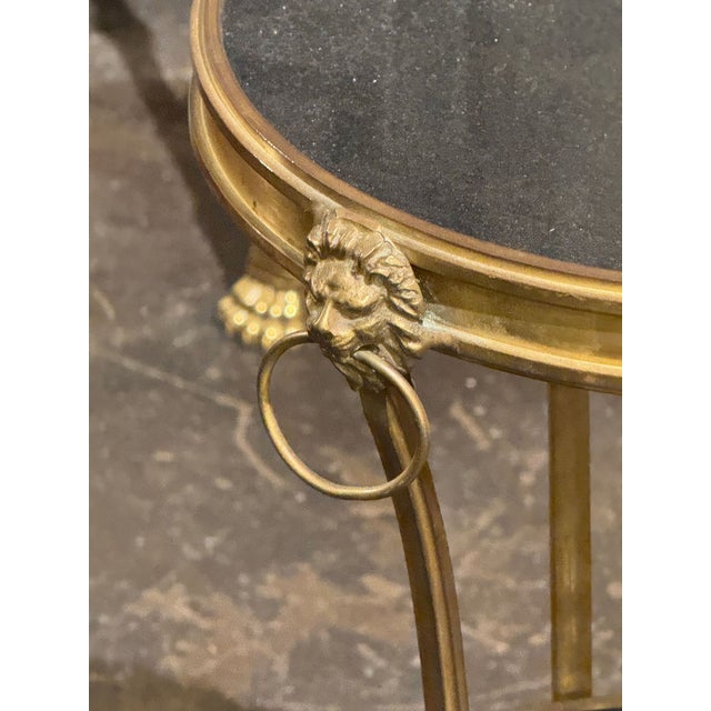 French Empire Bronze and Marble Side Table For Sale - Image 4 of 7