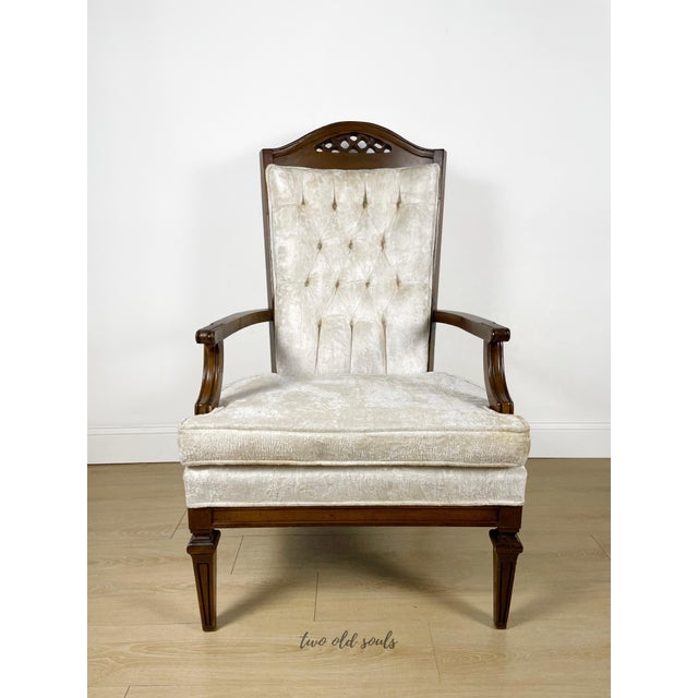 Vintage Kingsley Velvet Upholstered Arm Chair Chairish