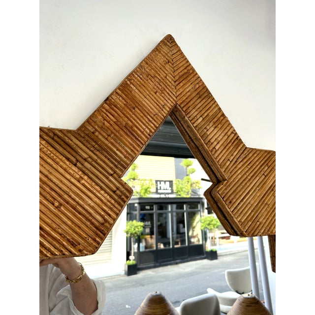 Extra Large Rattan Pyramid Mirror by Vivai Del Sud. Italy, 1970s For Sale - Image 12 of 13