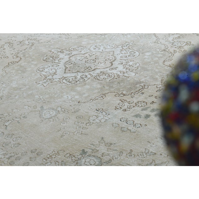 1970s Vintage Persian Handmade Wool Cotton Orange Area Rug For Sale - Image 4 of 11