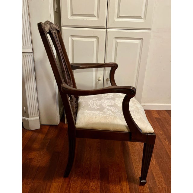 Henkel Harris Arm Chairs Chippendale Hepplewhite Lyre Back Hinkle Harris Mahogany Vintage For Sale - Image 4 of 7
