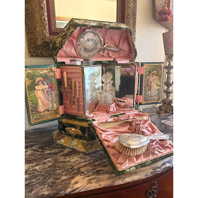 This magnificent large rare vanity from the Victorian gilded age makes you think of the grand lady that had this special...