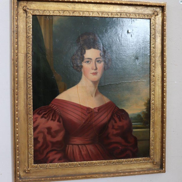 Unknown, Portrait of a Young Woman, Oil Painting on Canvas, Framed For Sale - Image 12 of 16