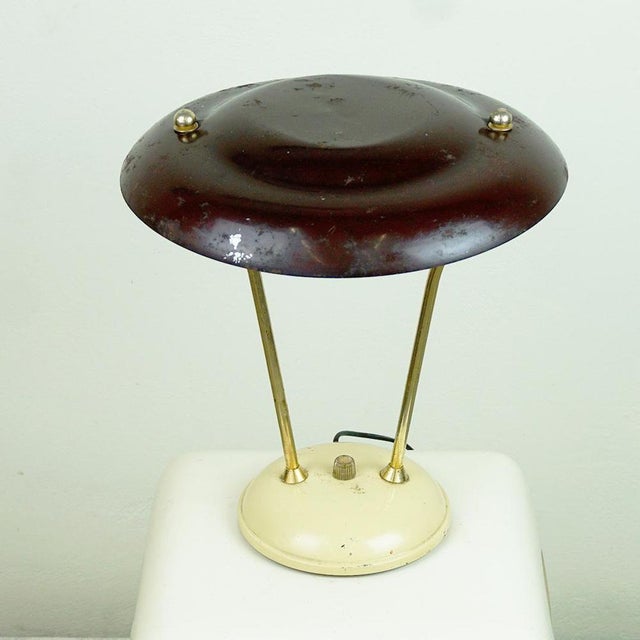 1950s Mid-Century Italian Adjustable Brass Table Lamp, 1950s For Sale - Image 5 of 12