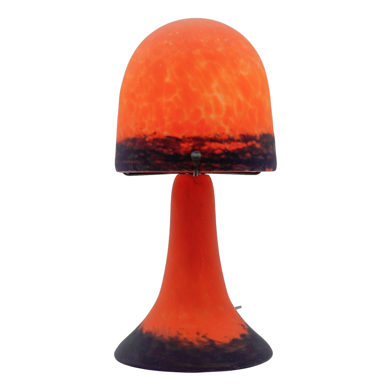 Art Nouveau French Glass Mushroom Table Lamp in style of Daum Nancy ...