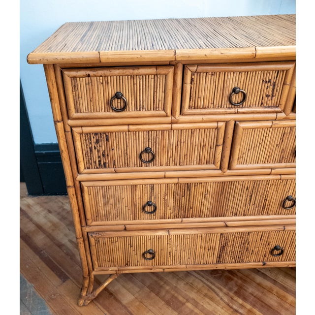 Baker Furniture Company Late 20th Century Chinoiserie Safari Style Bamboo and Rattan Chest of Drawers Milling Road by Baker For Sale - Image 4 of 16