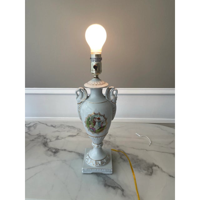 Ceramic Vintage French Style Ceramic Lamp Completely Restored For Sale - Image 7 of 12