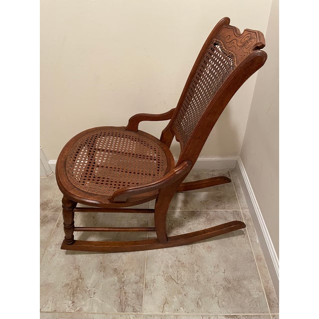 Early 20th Century Vintage Child's Rocking Chair With Pretty Carved ...