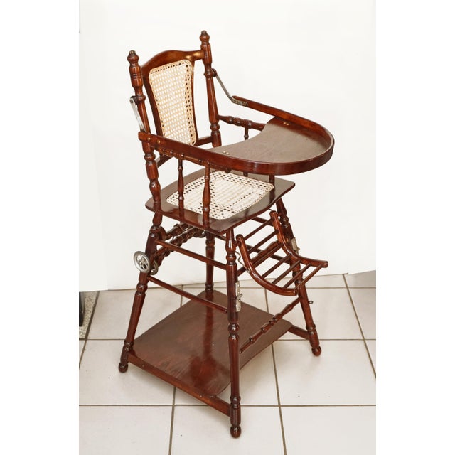 19th Century Antique Children's Chair in Beech, 1890s For Sale - Image 5 of 12