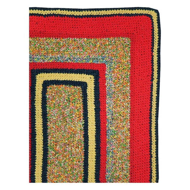 American Galerie Shabab Collection Mid-20th Century Handmade American Rag Throw Rug For Sale - Image 3 of 10