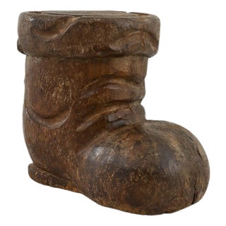 20th Century French Carved Wooden Boot Decoration For Sale